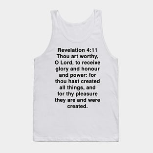 Revelation 4:11 King James Version Bible Verse Typography Tank Top